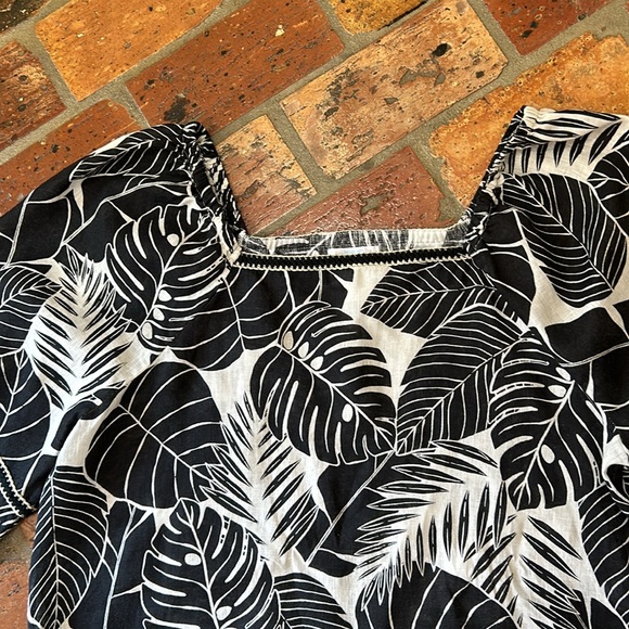 Cynthia Rowley 100% linen on/off the shoulder tropical print top sz XL - Picture 7 of 13